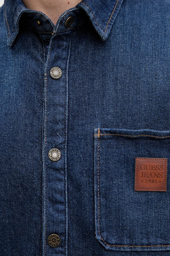 Guess Jeans camicia di jeans M6RH51.D002F blu navy