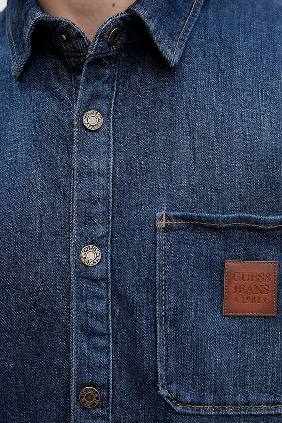 Guess Jeans camicia di jeans M6RH51.D002F blu navy
