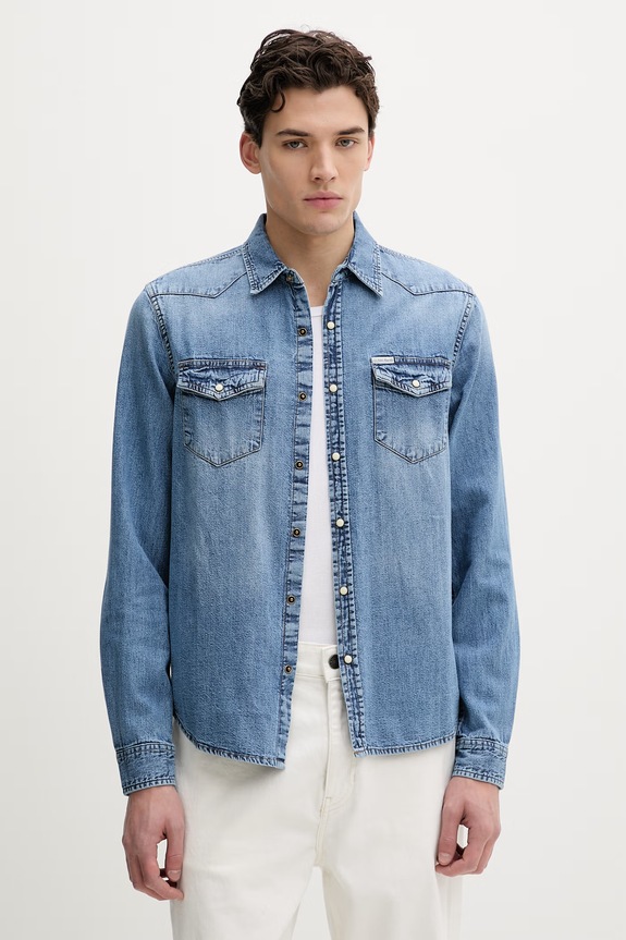 Traper košulja Guess Jeans casual plava M6RH55.D5M8F
