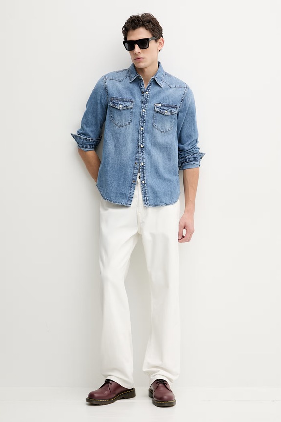 Traper košulja Guess Jeans M6RH55.D5M8F plava SS26