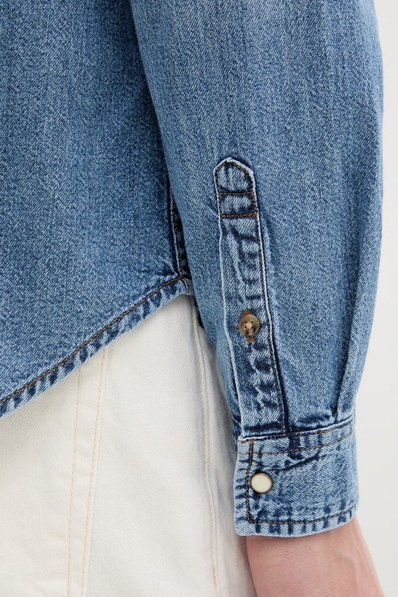 Traper košulja Guess Jeans M6RH55.D5M8F plava