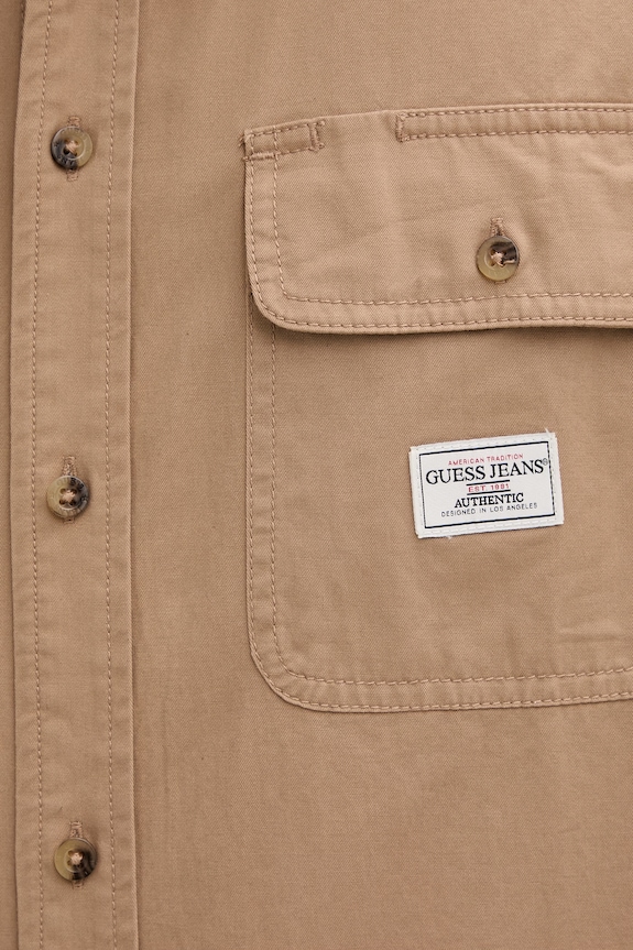 Guess Jeans koszula męska bawełniana M6RH60.WJ921 brązowy