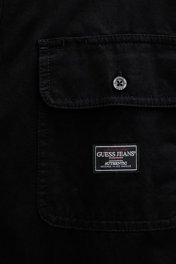 Guess Jeans Πουκάμισο ανδρικό βαμβακερό M6RH60.WJ921 μαύρο