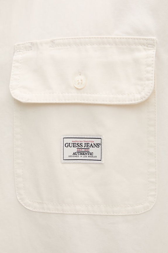 Bavlněná košile Guess Jeans M6RH61.WJ921 béžová