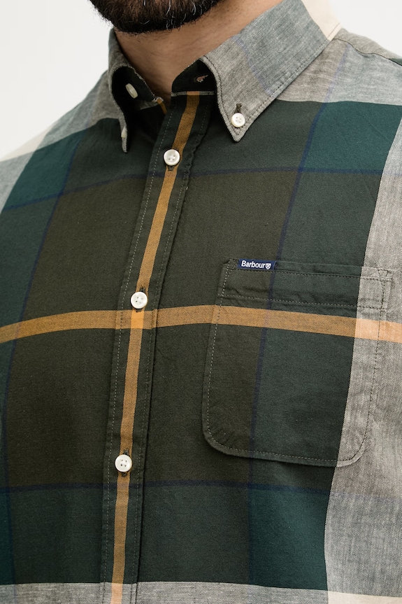 Barbour pánska košeľa s bavlnou Douglas MSH5077 zelená