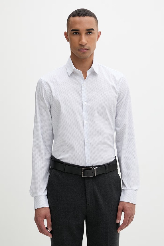 Calvin Klein košeľa pánska s bavlnou biela LV019EU124