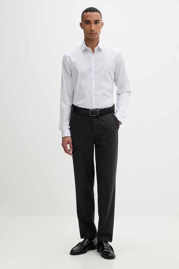 Calvin Klein košeľa pánska s bavlnou LV019EU124 biela SS26
