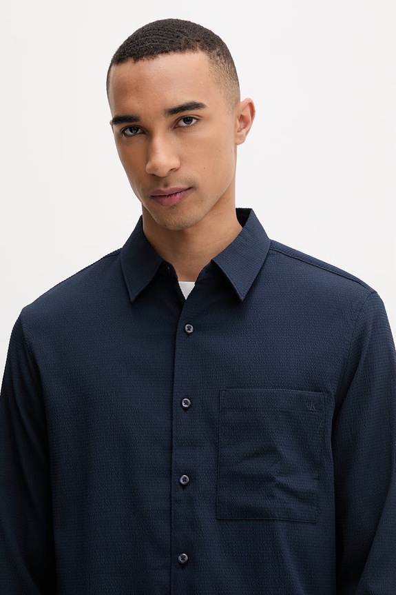 Calvin Klein πουκάμισο Ανδρικό σκούρο μπλε LV04LF108G