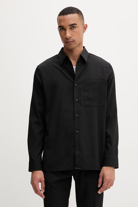 Calvin Klein πουκάμισο Ανδρικό μαύρο LV04LF108G