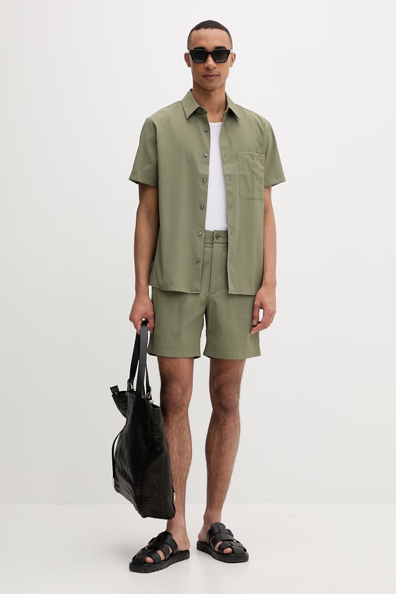 Calvin Klein cămașă pentru bărbați LV04LF109G verde SS26