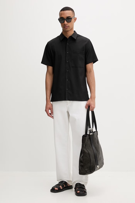Calvin Klein cămașă pentru bărbați LV04LF109G negru SS26