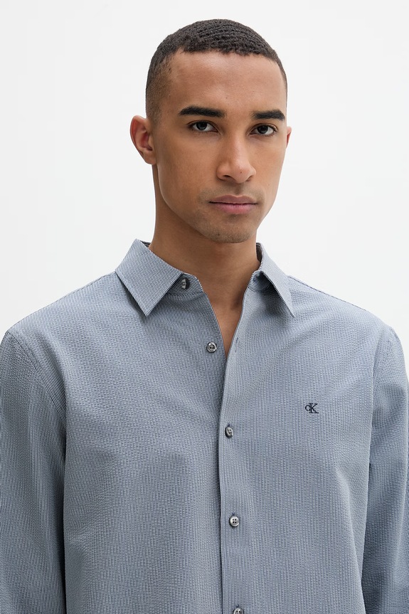 Calvin Klein košeľa pánska s bavlnou tmavomodrá LV04LF110G