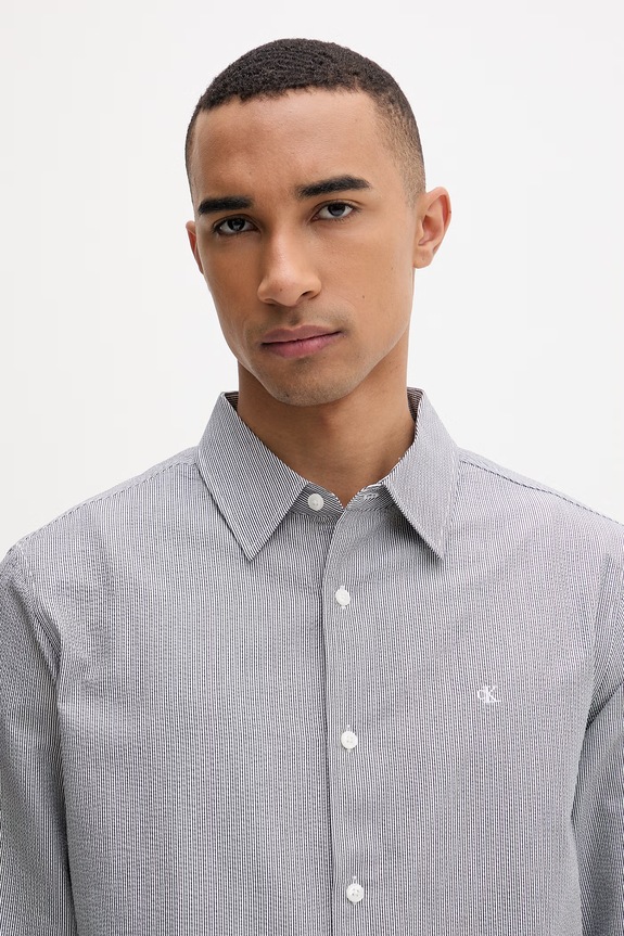 Calvin Klein košeľa pánska s bavlnou čierna LV04LF110G