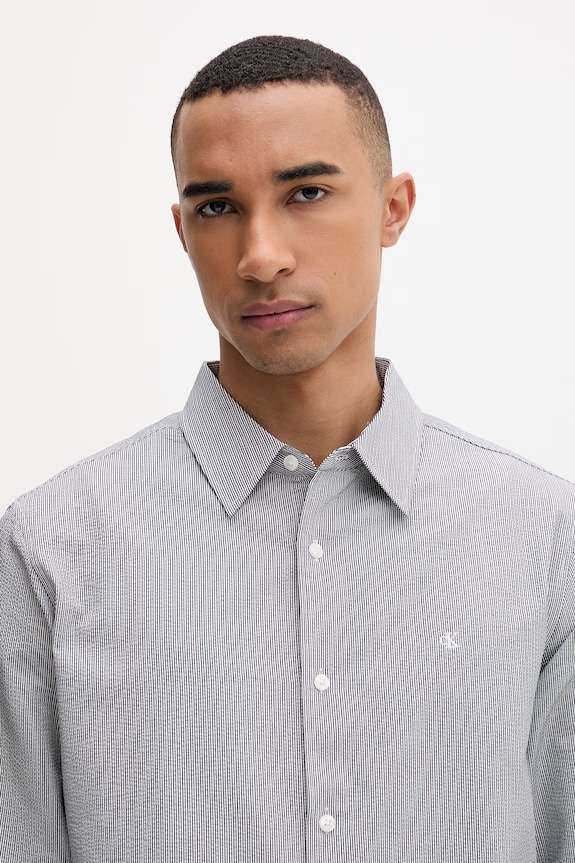 Calvin Klein košeľa pánska s bavlnou čierna LV04LF110G
