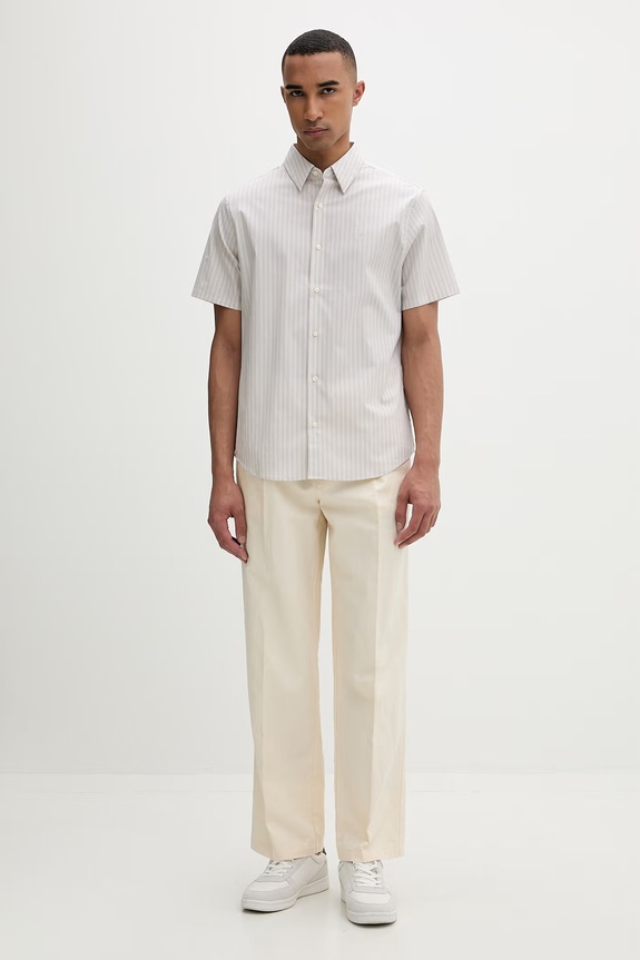 Calvin Klein Košeľa pánska s bavlnou LV04LF122G béžová SS26