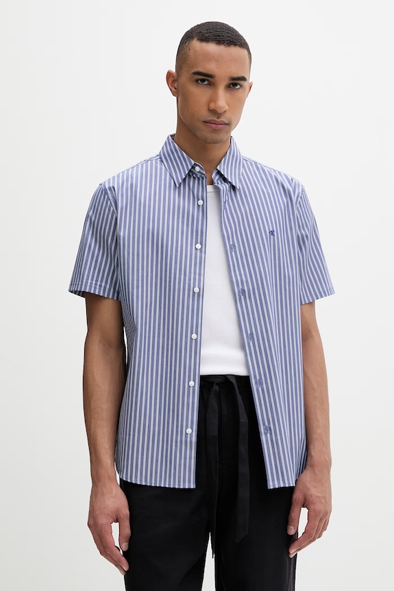 Calvin Klein košeľa pánska s bavlnou modrá LV04LF122G