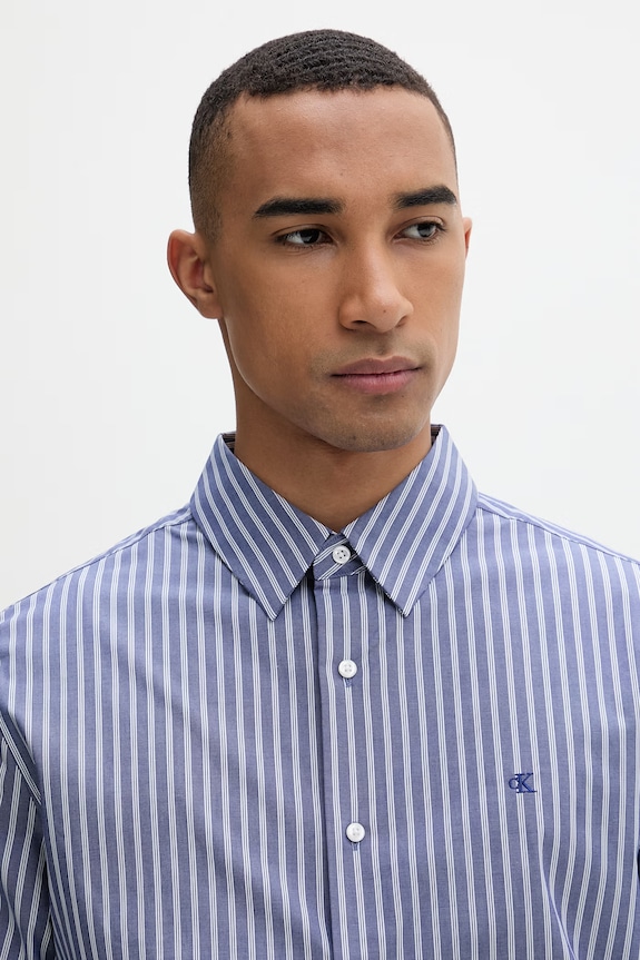 Calvin Klein košeľa pánska s bavlnou modrá LV04LF122G