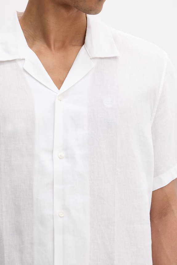 Calvin Klein koszula męska z lnem LV04LF137G biały
