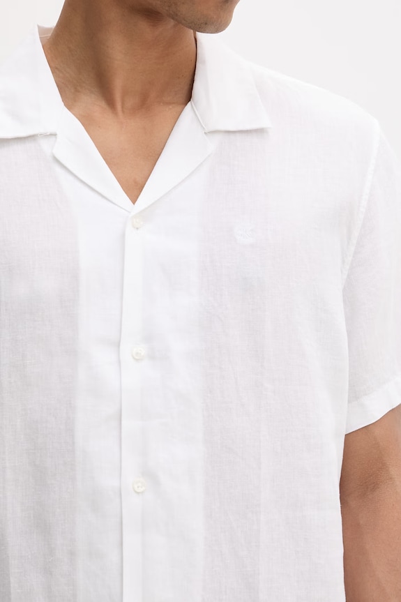 Calvin Klein koszula męska z lnem LV04LF137G biały
