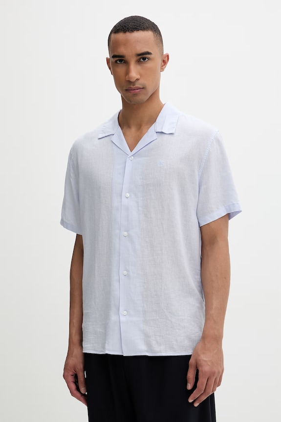 Calvin Klein koszula męska z lnem fioletowy LV04LF137G