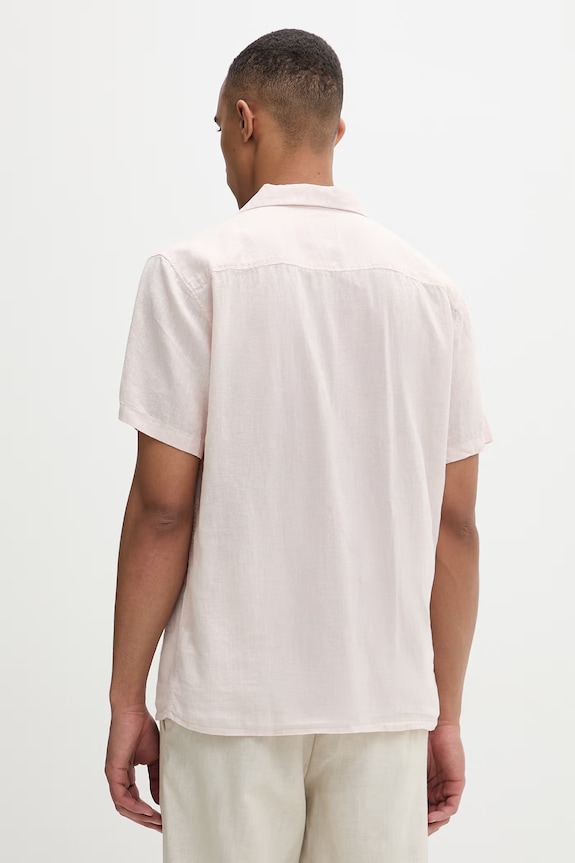 Oblečenie Calvin Klein košeľa pánska s ľanom LV04LF137G béžová