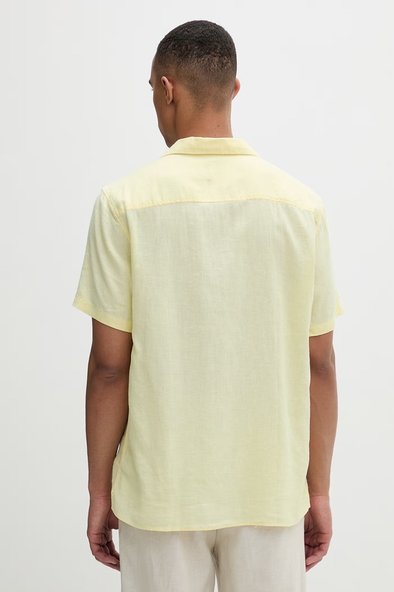 Odzież Calvin Klein koszula męska z lnem LV04LF137G żółty