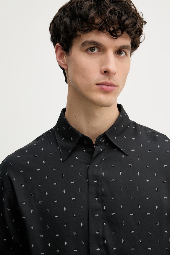 Emporio Armani košeľa pánska s lyocellom čierna EM004178.AF14214
