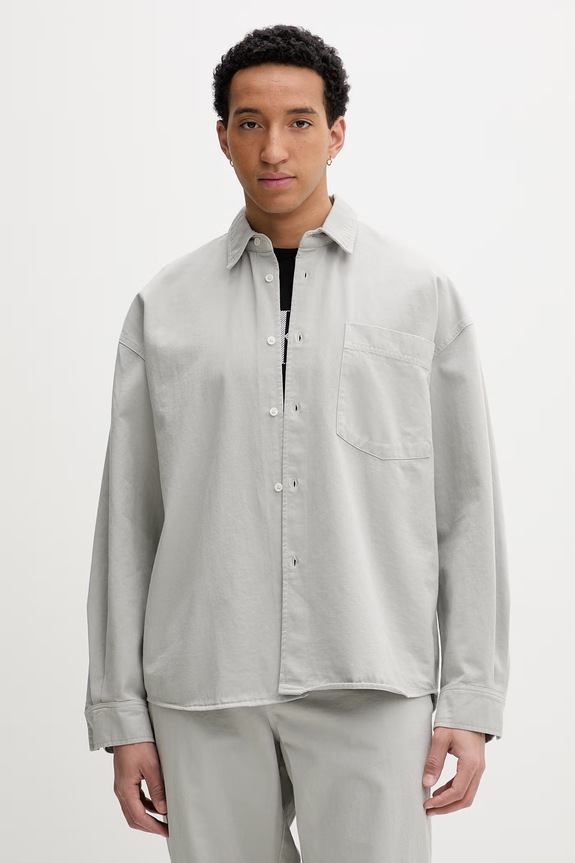 American Vintage košulja za muškarce traper siva MLYV06B