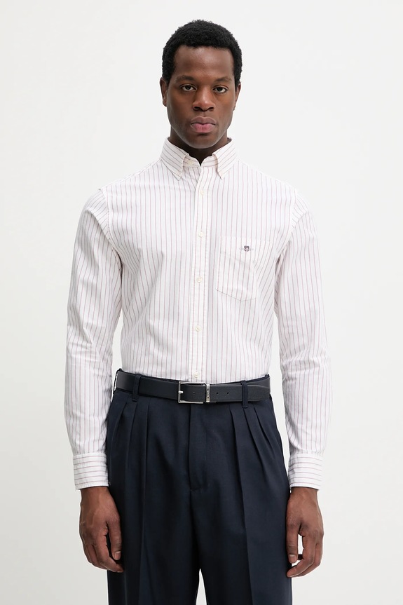 Gant camicia in cotone a strisce bianco 3261007