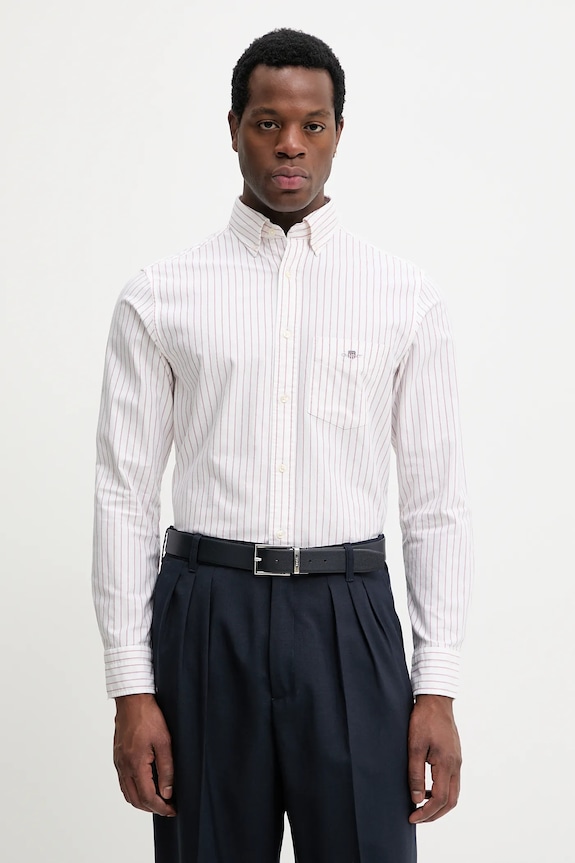 Gant camicia in cotone a strisce bianco 3261007