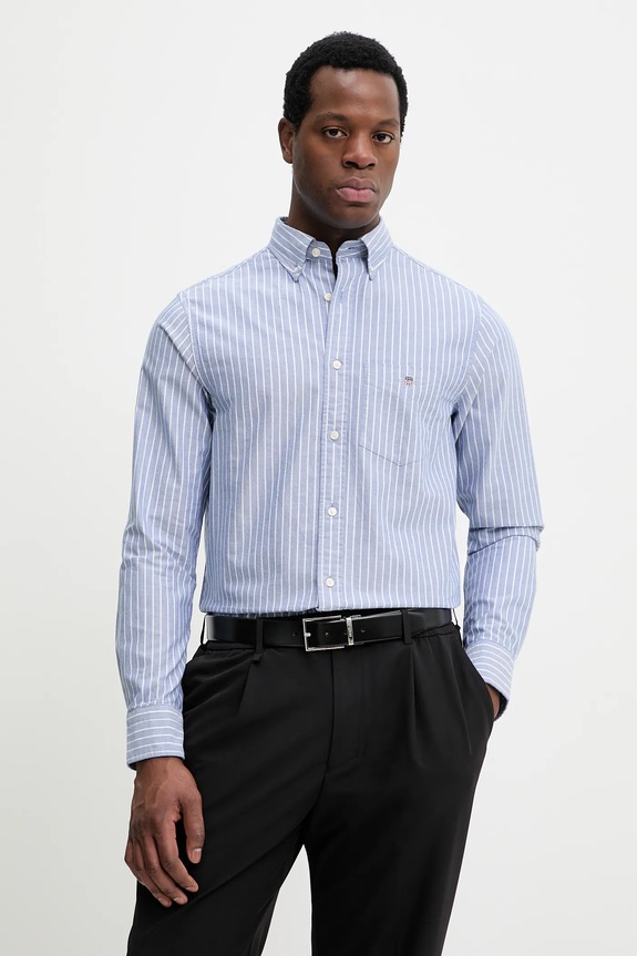 Gant camicia in cotone a strisce blu 3261007