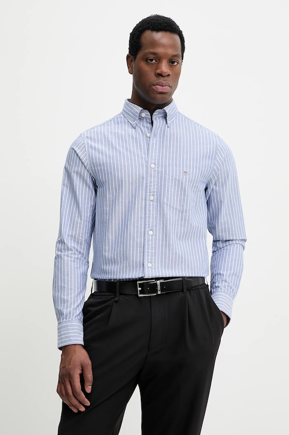 Gant camicia in cotone a strisce blu 3261007