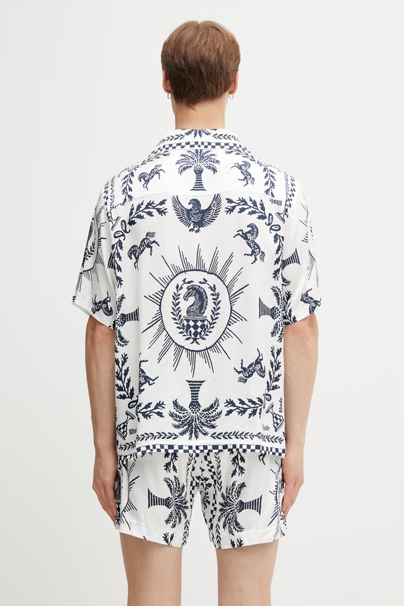 Ρούχα RHUDE Regista Tile πουκάμισο με βισκόζη Ανδρικό RHSS26SR02358 λευκό