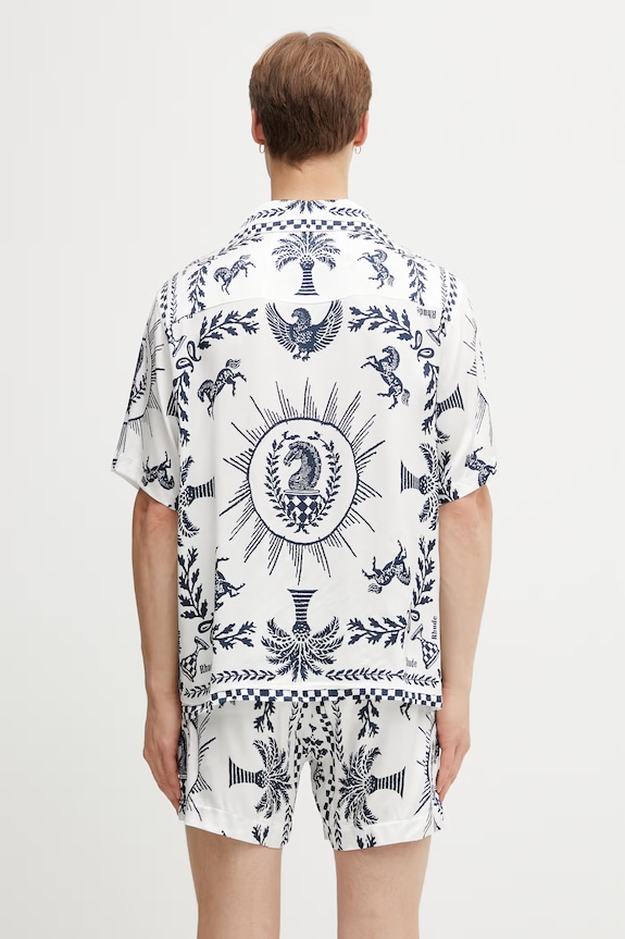 Ρούχα RHUDE Regista Tile πουκάμισο με βισκόζη Ανδρικό RHSS26SR02358 λευκό