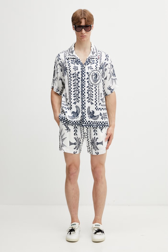 RHUDE Regista Tile πουκάμισο με βισκόζη Ανδρικό RHSS26SR02358 λευκό