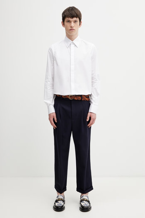 RHUDE Papillon Poplin риза памучна мъжка RHSS26SR02361 бял