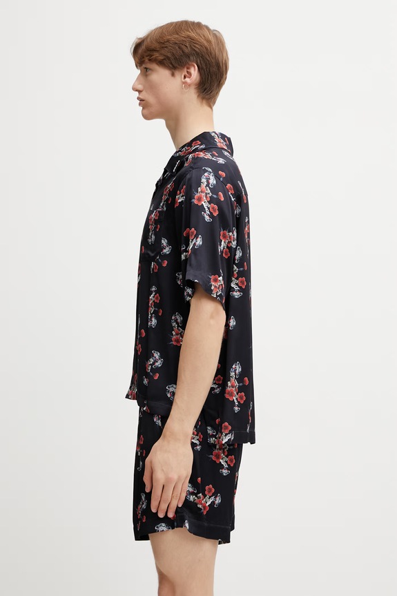 RHUDE Turbo Floral koszula męska z wiskozy RHSS26SR04358 czarny SS26