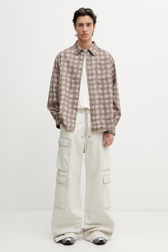 Axel Arigato Distort Gingham Shirt сорочка бавовняна чоловіча A3876003 коричневий