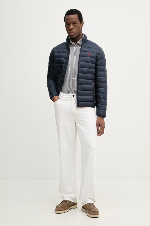 Trussardi koszula bawełniana 5007N000055N granatowy SS26