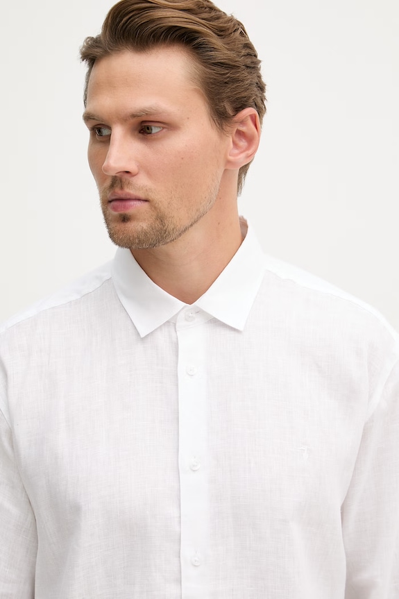 Trussardi košeľa pánska ľanová biela 5025N000032N