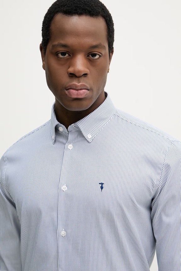 Trussardi camicia in cotone blu 5029N000036N