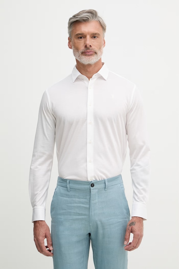Trussardi cămașă pentru bărbați, cu bumbac alb 58008000021N