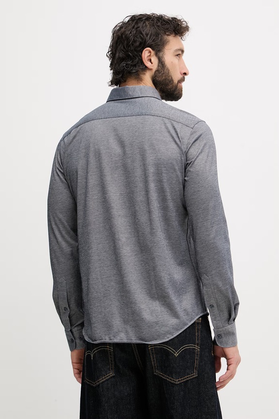 Îmbrăcăminte Trussardi cămașă pentru bărbați, cu bumbac 58008000021N bleumarin