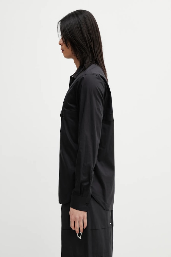 Heliot Emil cămașă din bumbac SS26PRE.M.05.073.BLK01 negru SS26