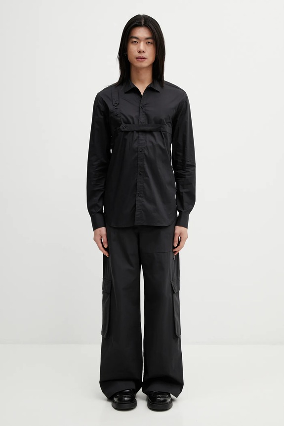 Памучна риза Heliot Emil SS26PRE.M.05.073.BLK01 черен