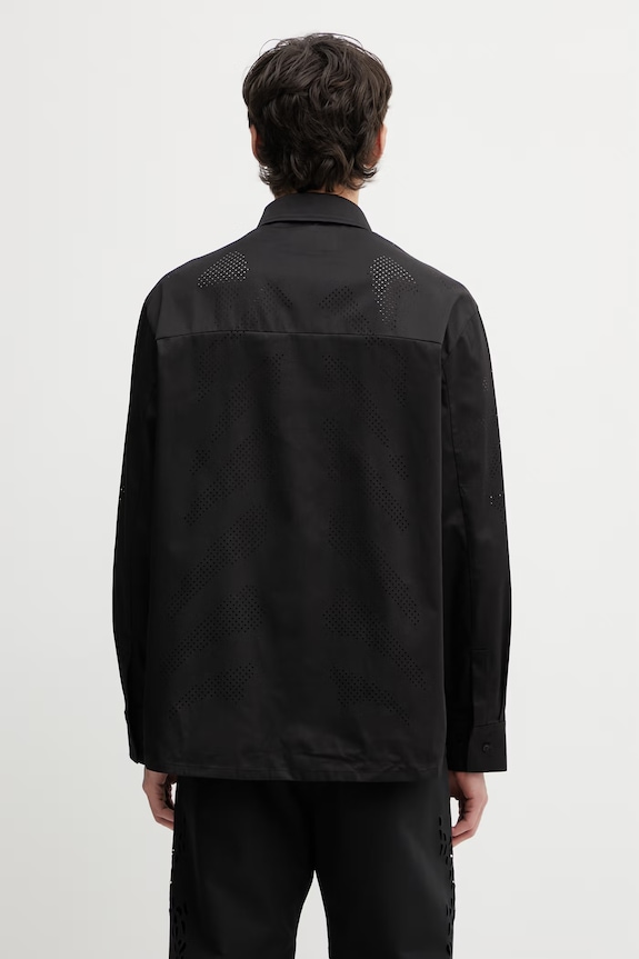 Oblačila HELIOT EMIL srajca moška z bombažem SS26.M.05.076.BLK01 črna