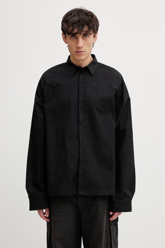 HELIOT EMIL koszula męska bawełniana czarny SS26.M.05.078.BLK01