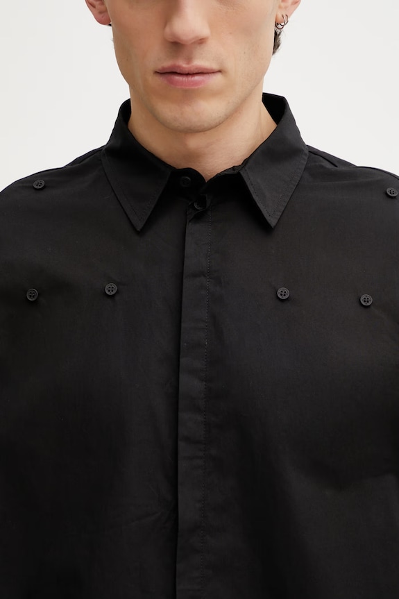 HELIOT EMIL koszula męska bawełniana czarny SS26.M.05.078.BLK01