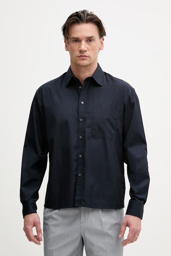 Sisley cămașă pentru bărbați, din bumbac bleumarin 51C3SQ05H