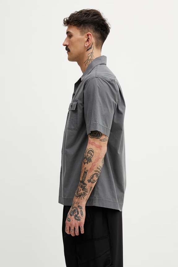 MM6 Maison Margiela košile pánská bavlněná SH0DR0008.M35741.855 šedá SS26